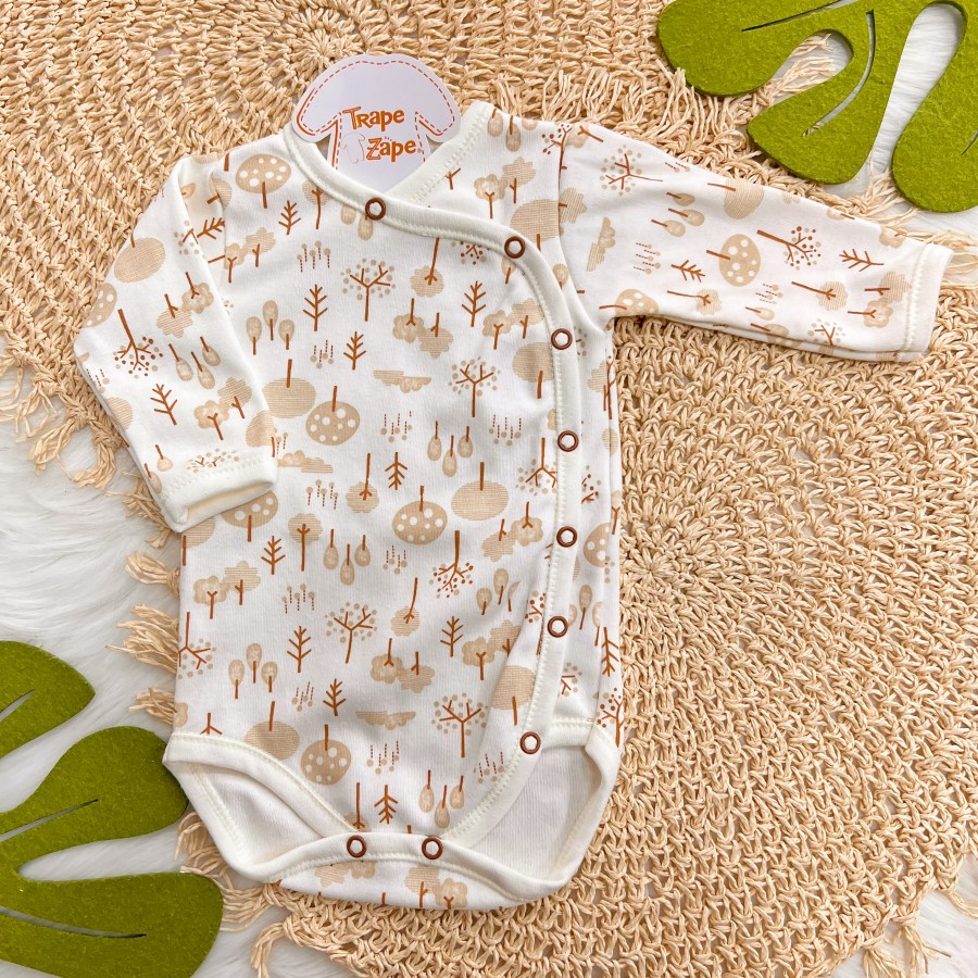 Body Kimono M/L Floresta - Ferrugem e Off White